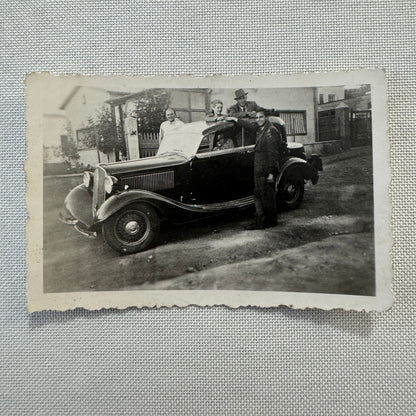 Vintage Photograph Photo Print People with Car Automobile