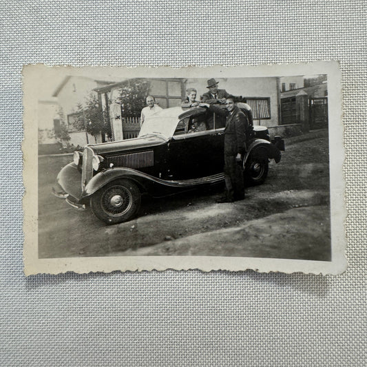 Vintage Photograph Photo Print People with Car Automobile