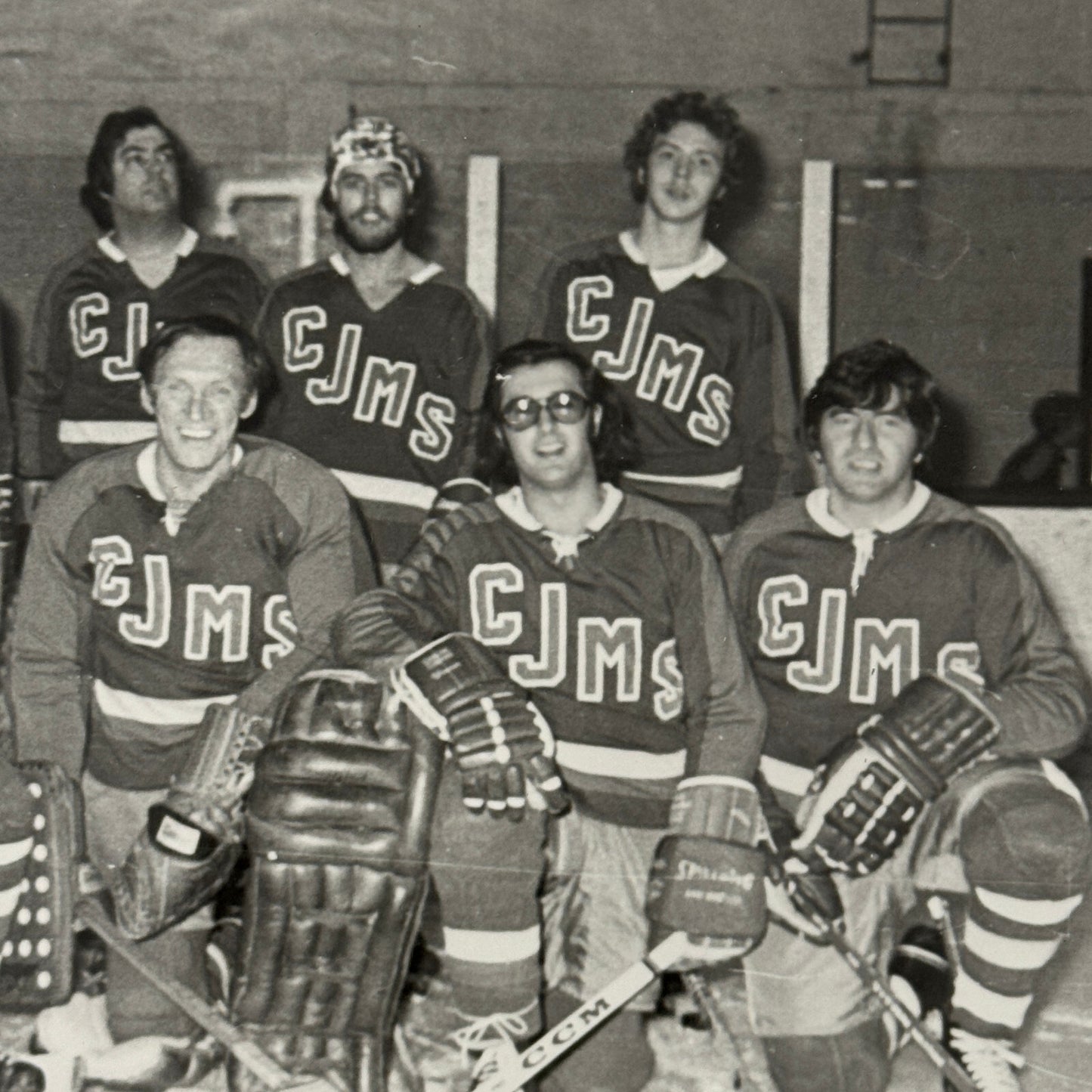 Vintage Hockey Game Photo Photograph Quebec Amateur Players CJMS