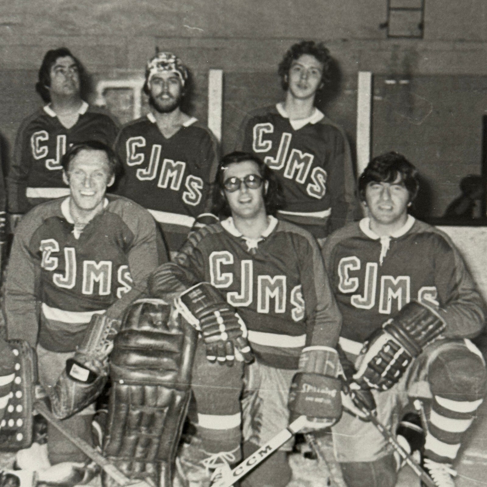 Vintage Hockey Game Photo Photograph Quebec Amateur Players CJMS