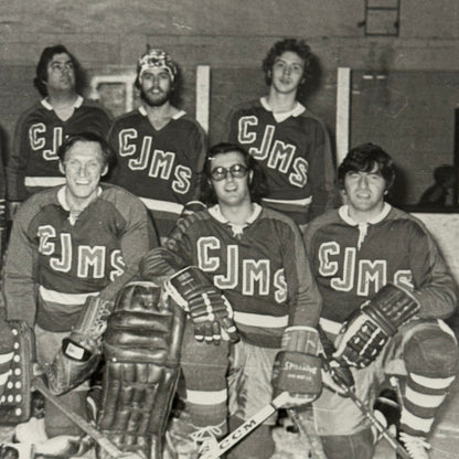 Vintage Hockey Game Photo Photograph Quebec Amateur Players CJMS