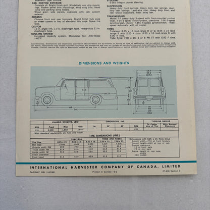 International Panel 1100-D Truck Sales Sheet Brochure Advertising 1100 D