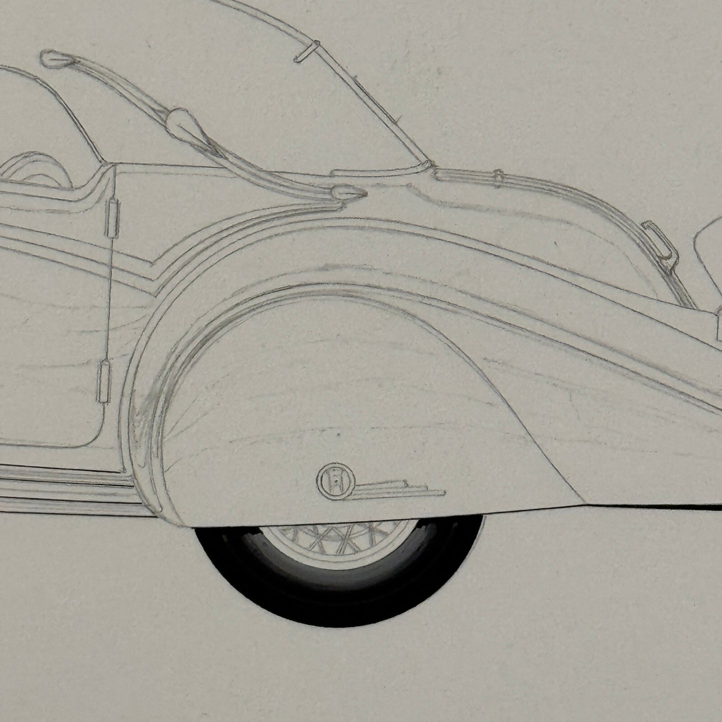 Vintage Horch 853 Car Illustration Art Drawing Hand Drawn Robert Preis
