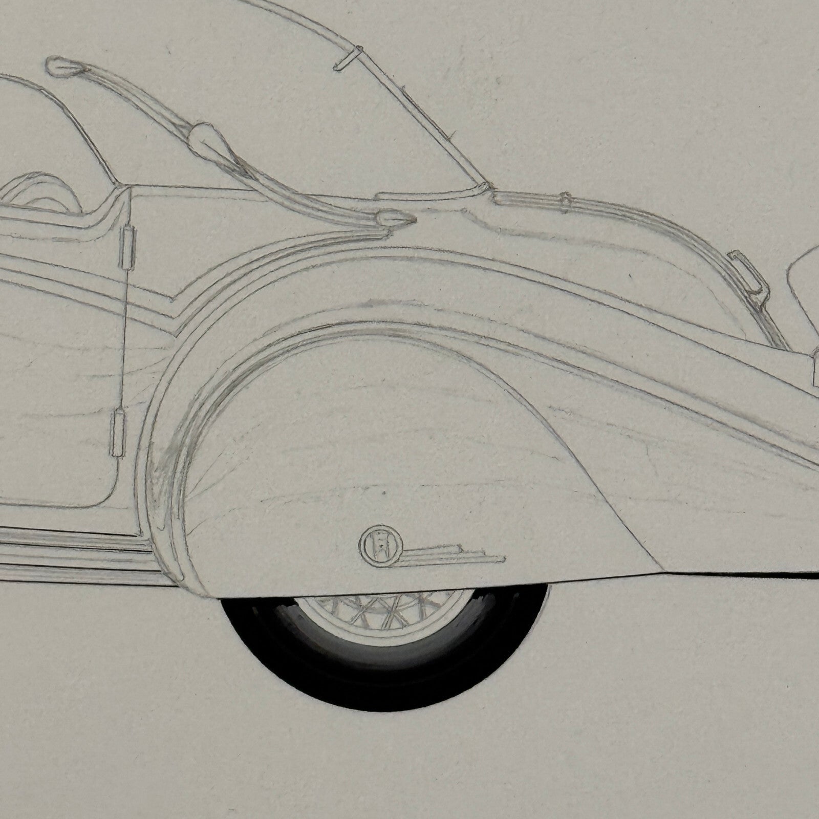 Vintage Horch 853 Car Illustration Art Drawing Hand Drawn Robert Preis