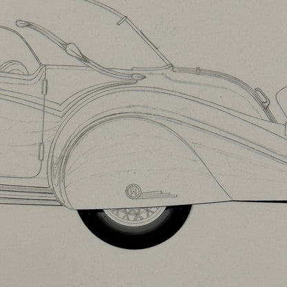Vintage Horch 853 Car Illustration Art Drawing Hand Drawn Robert Preis