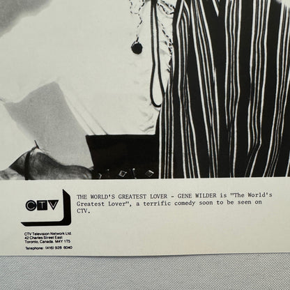 Gene Wilder The World's Greatest Lover Movie Film Press Photo Photograph CTV TV