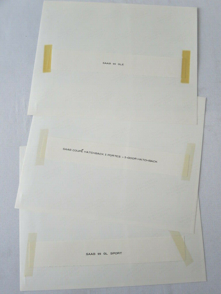 1977 Saab Press Kit Brochure Photos 99 GLE 5-Door Hatchback 99 GL Sport 