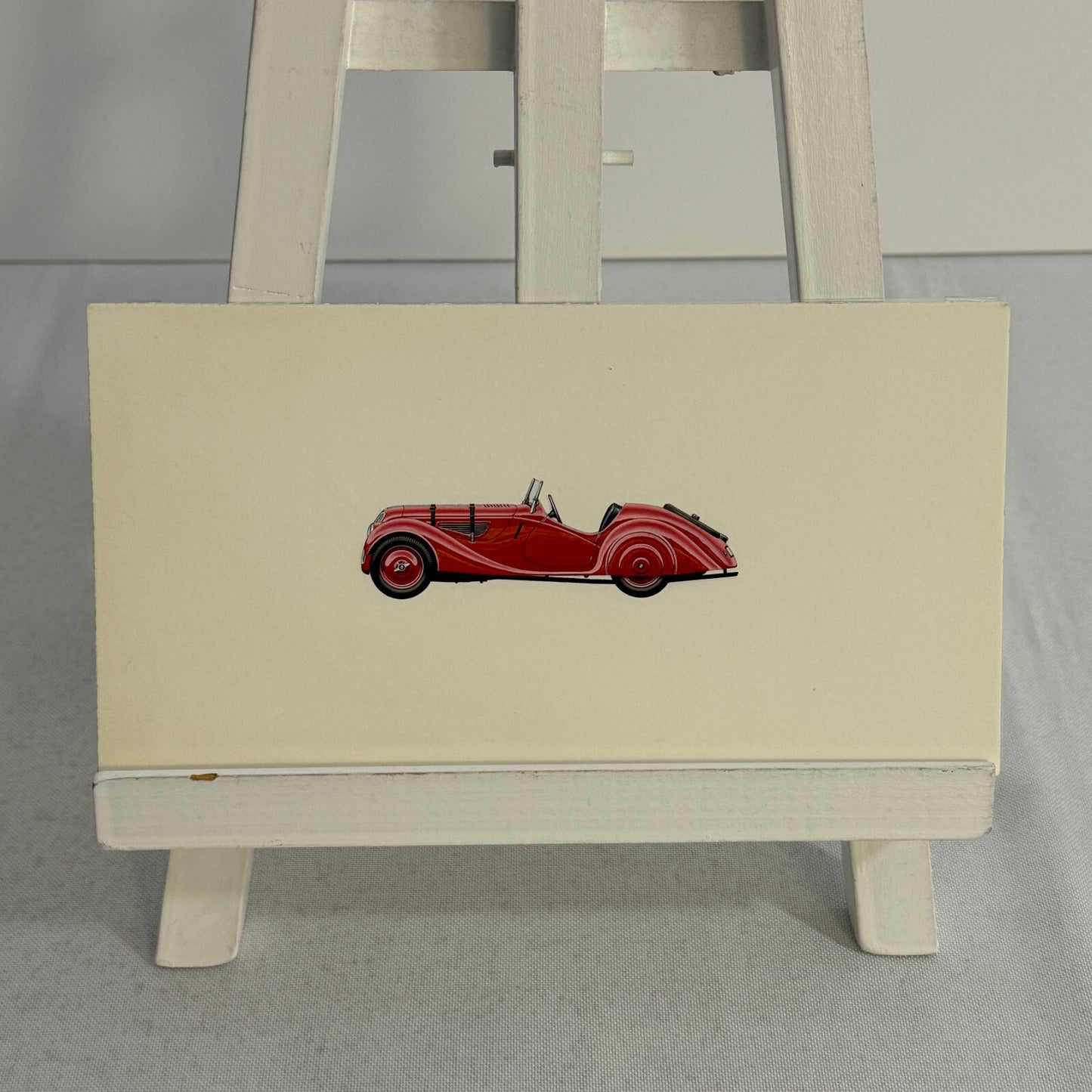 1938 BMW 328 Car Illustration Art Drawing Hand Drawn Vintage Miniature Detailed
