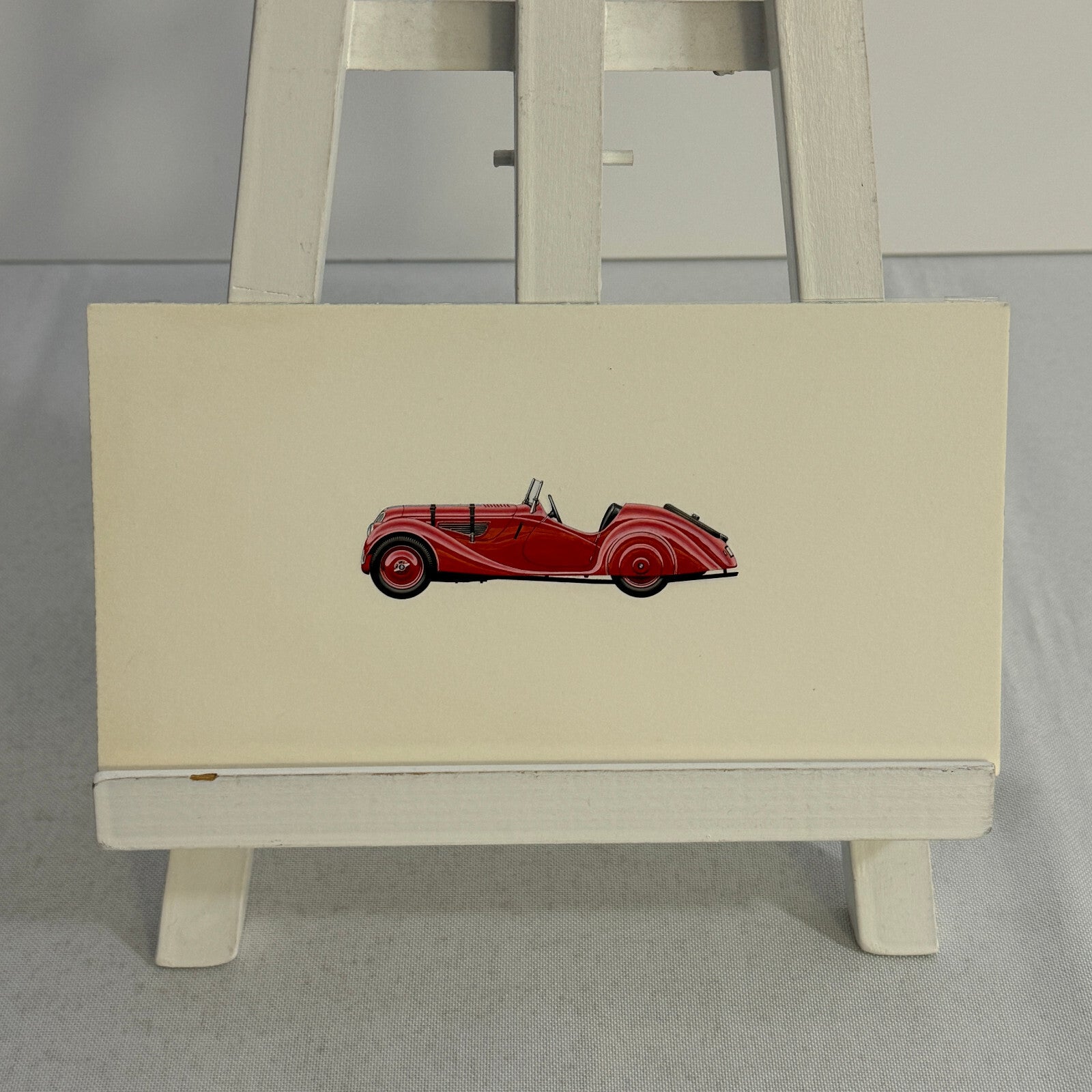 1938 BMW 328 Car Illustration Art Drawing Hand Drawn Vintage Miniature Detailed
