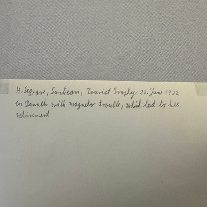 Henry Seagrave Sunbeam 1922 Tourist Trophy TT Race Racing Photo Photograph