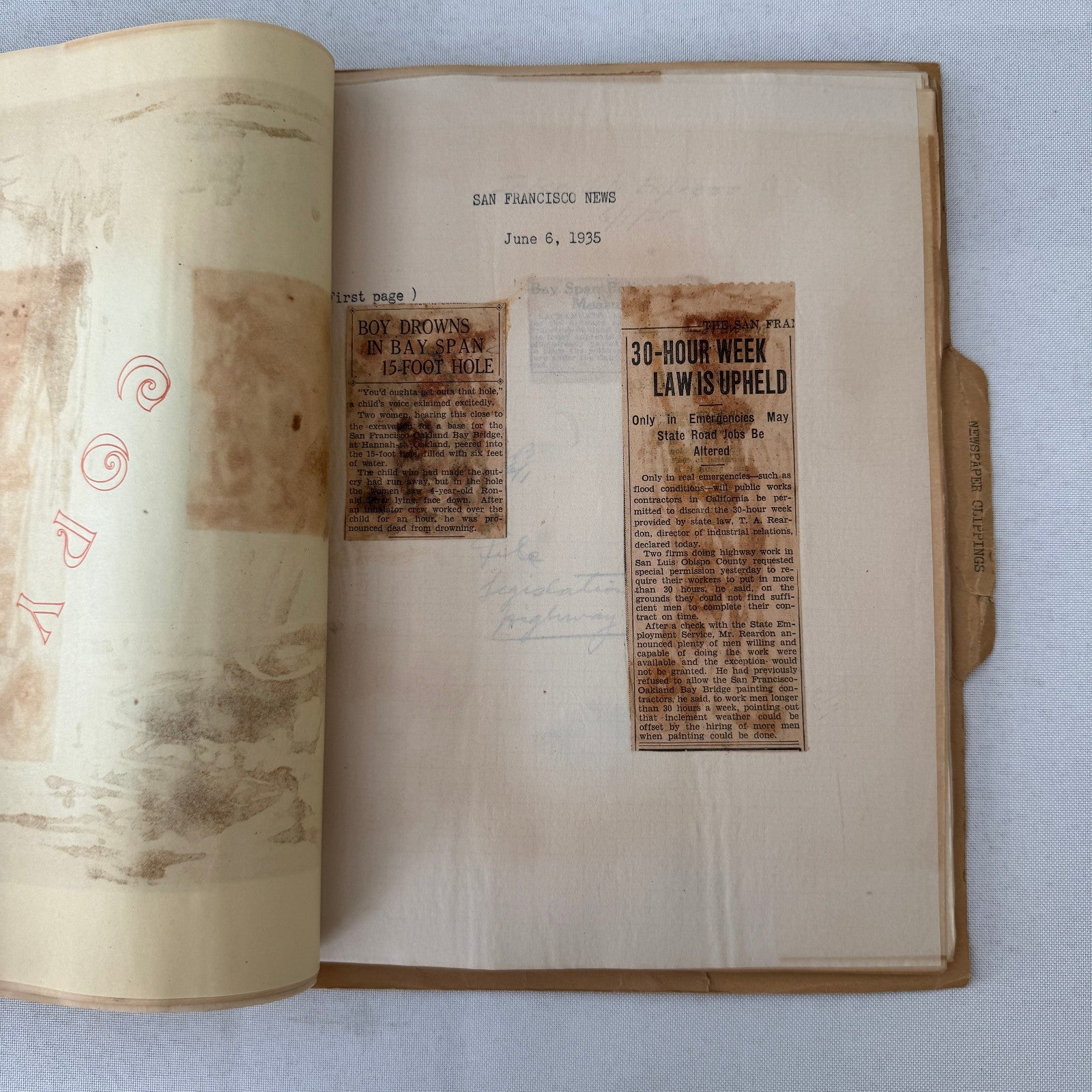 California Civil Engineering Highway Road Construction SCRAPBOOK 1934 1935