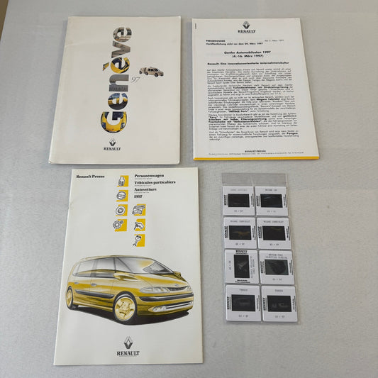 1997 Renault Geneva Auto Show Press Kit Clio Twingo Megane Spider GERMAN