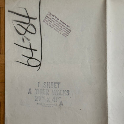 Vintage Disney Movie Poster A Tiger Walks 1964 Walt Disney Film