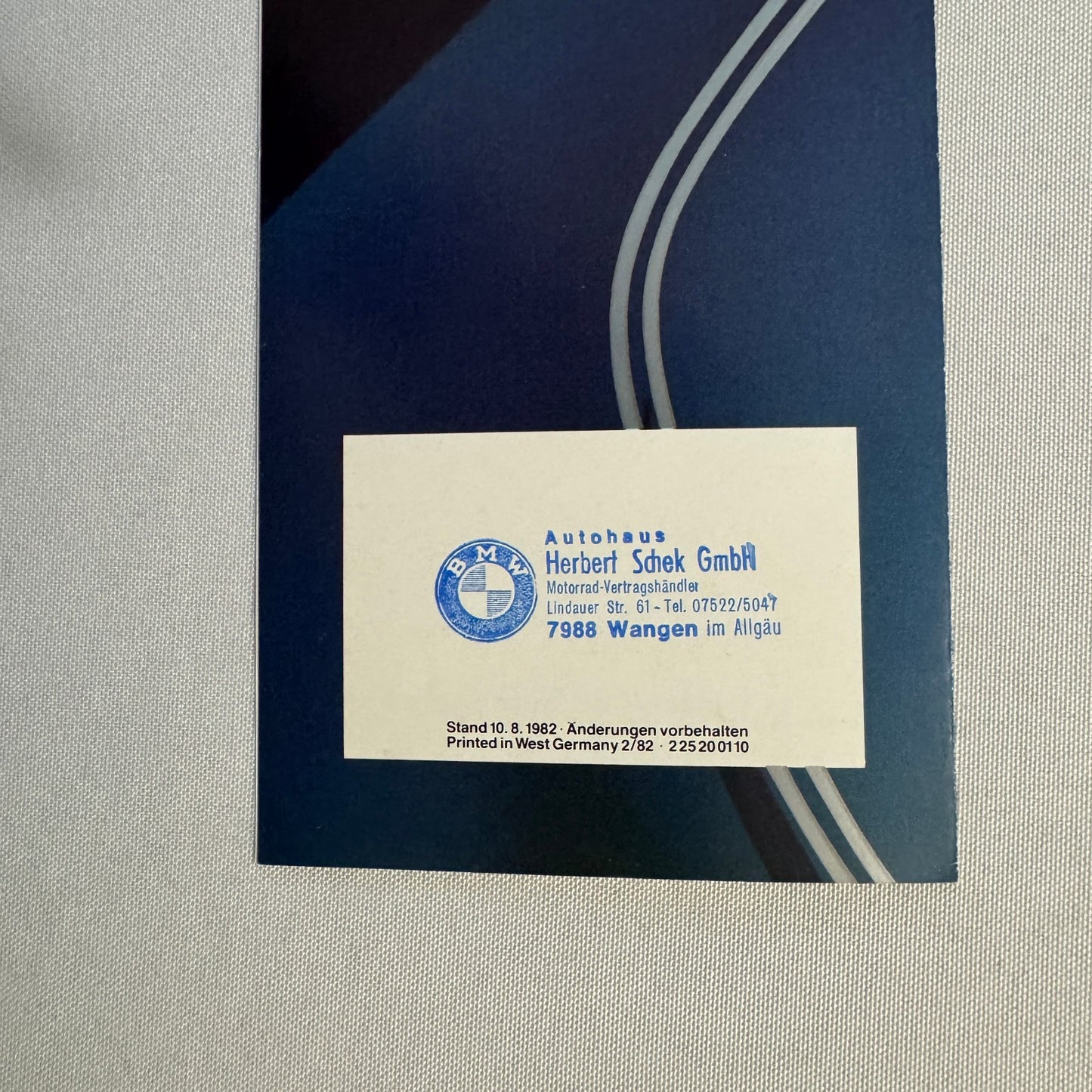 1982 BMW Motorcycle Bike Options Sales Brochure R45 R65 R80 R100 RT CS GERMAN