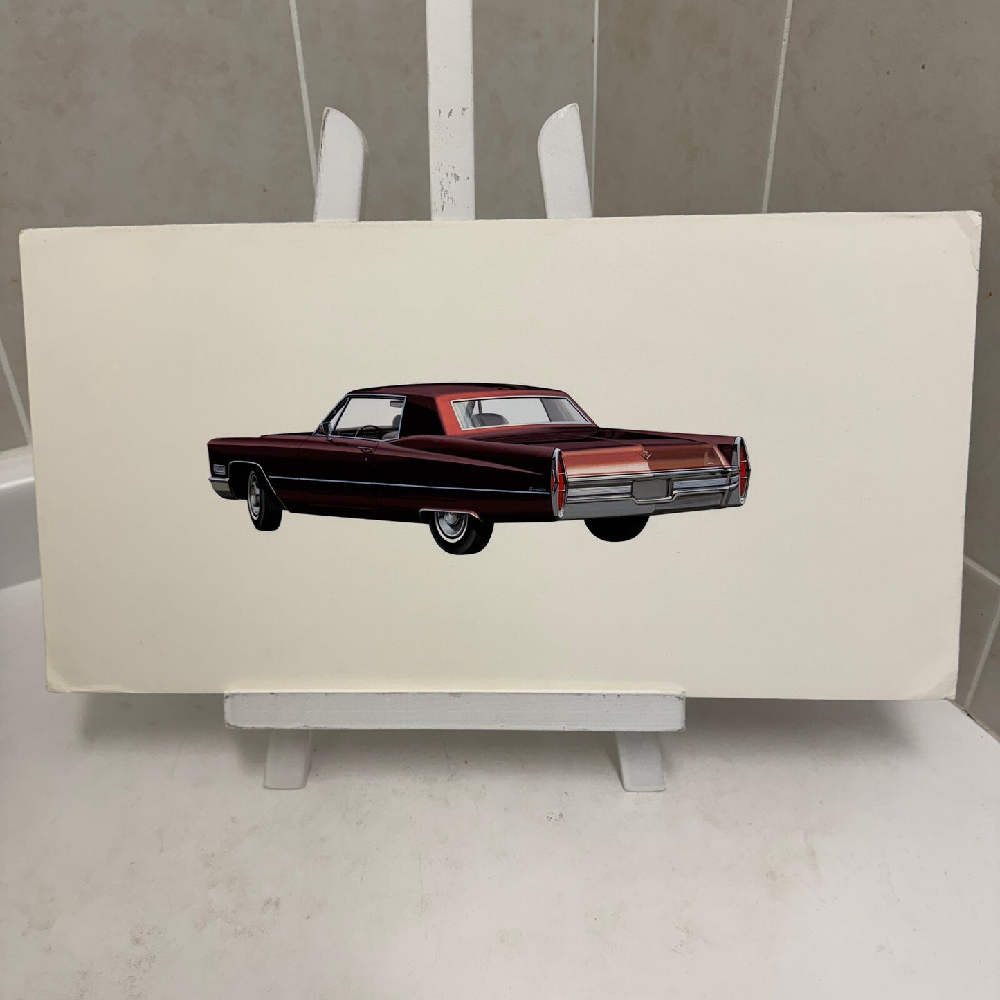 Vintage Cadillac Coupe de Ville Car Illustration Art Drawing Hand Drawn