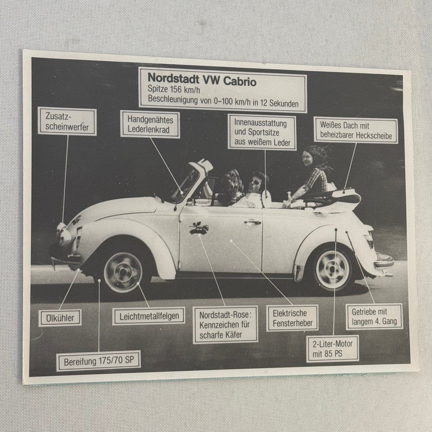 Norstadt Tuning Volkswagen Beetle Convertible Vintage Photo Photograph German