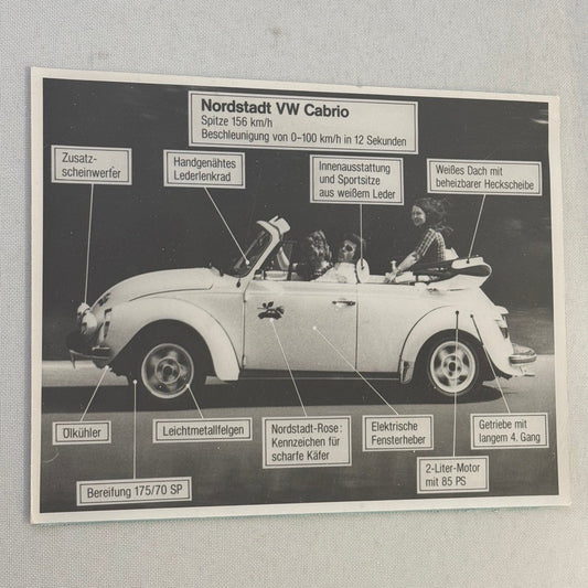 Norstadt Tuning Volkswagen Beetle Convertible Vintage Photo Photograph German