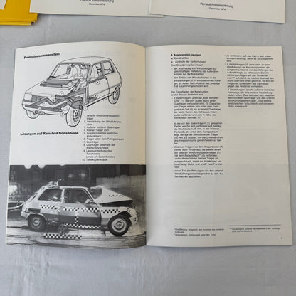 1980 Renault 5 Safety Testing Car Press Kit Brochure Photos Vintage GERMAN Text