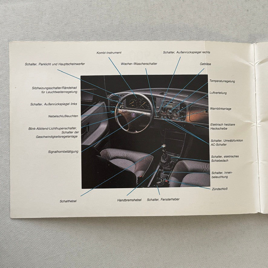 1993 Saab 900 Owners Manual Instruction Guide Book Saab Turbo GERMAN