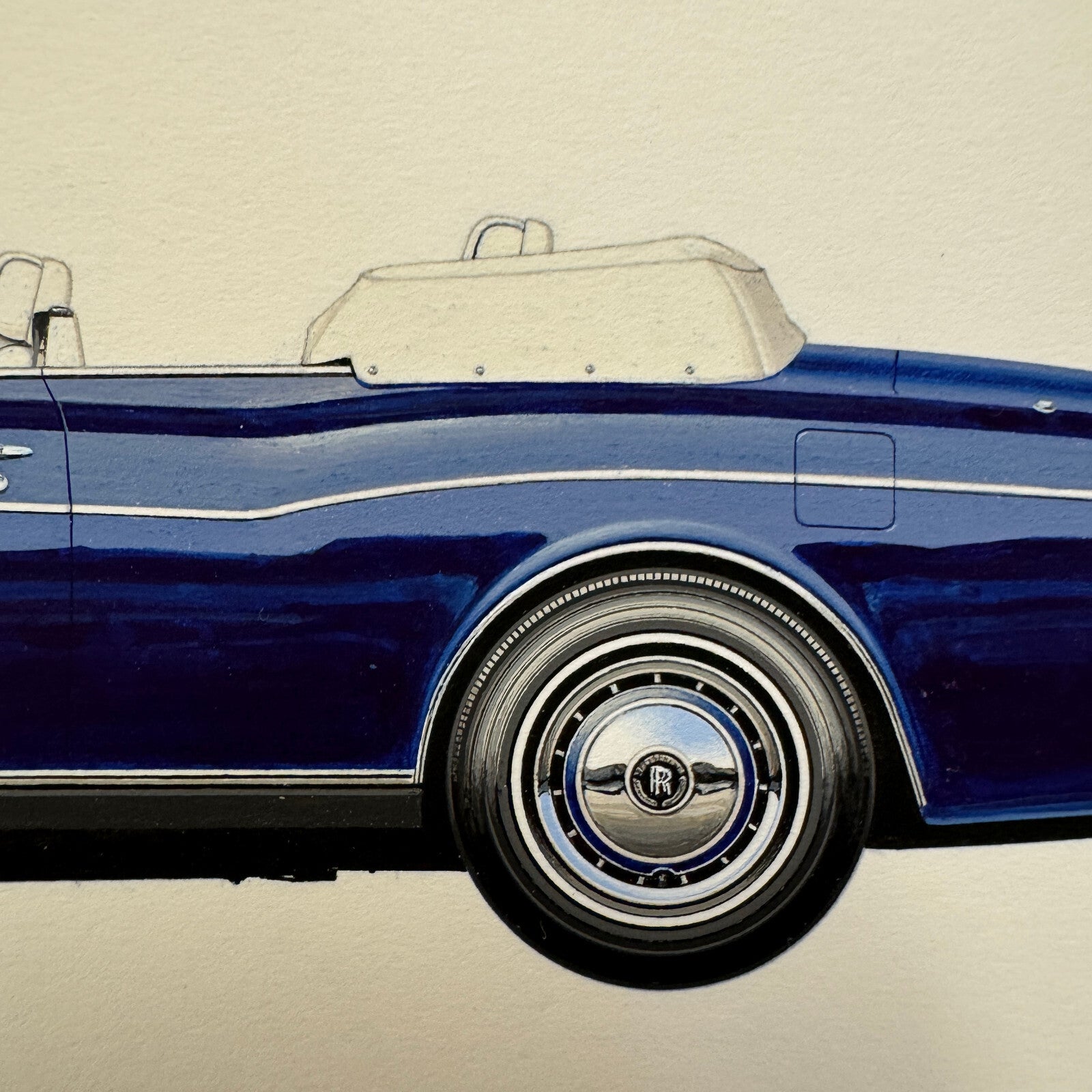 1993 Rolls Royce Corniche Convertible Car Illustration Art Drawing Robert Preis