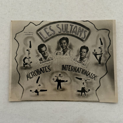 Vintage Circus Acrobat Act Balancing Photo Photograph Les Sultans French