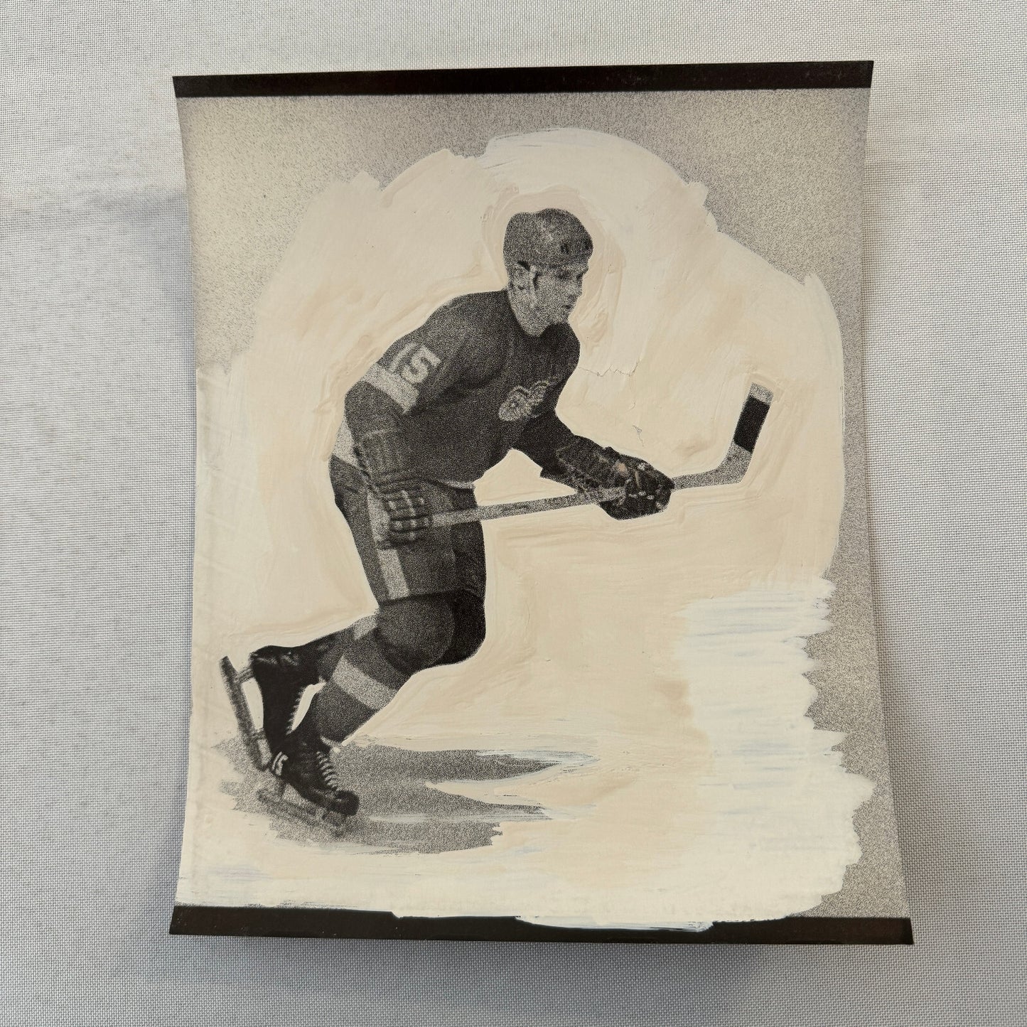 Detroit Red WIngs Hockey Player Photo Photograph Vintage Mockup Unidentified