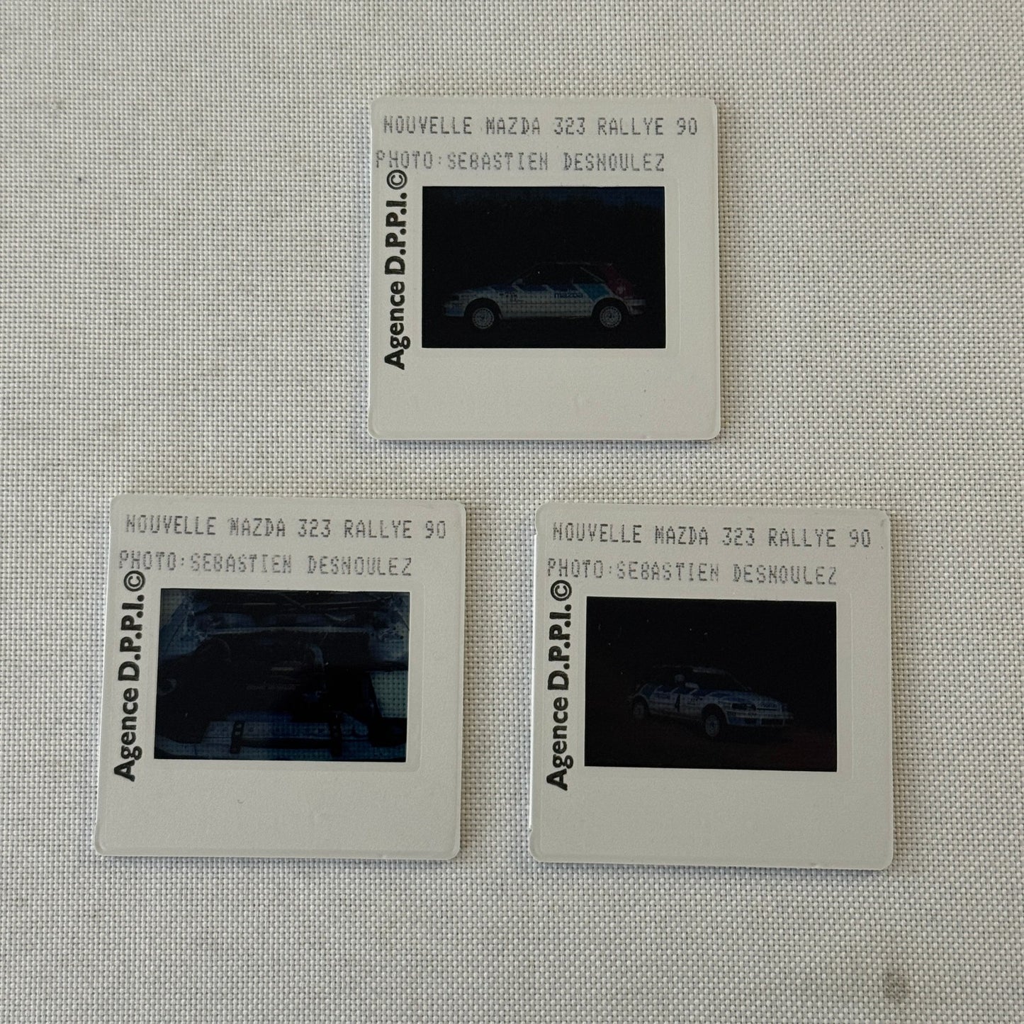 Mazda 323 Rallye Rally Racing 35mm Slide Photo Lot 3x DPPI Agency