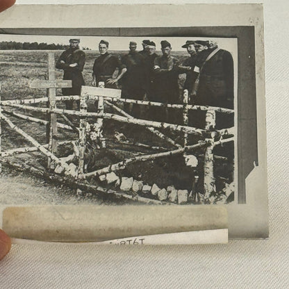 Quentin Roosevelt Antique Glass Plate Lantern Slide 1918 Grave Cemetery