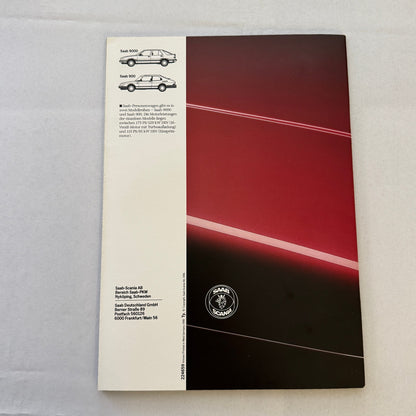 Vintage Saab 900i Car Sales Brochure Catalog Saab 900 i GERMAN Text 1986 1987