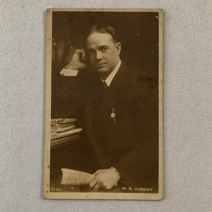 Antique RPPC Real Photo Postcard Post Card W A Sunday W.A. Sunday 