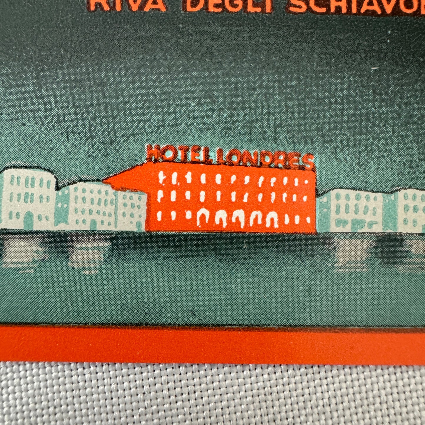 Vintage Hotel Travel Luggage Label Hotel Londres Venezia Venice Italy Italian