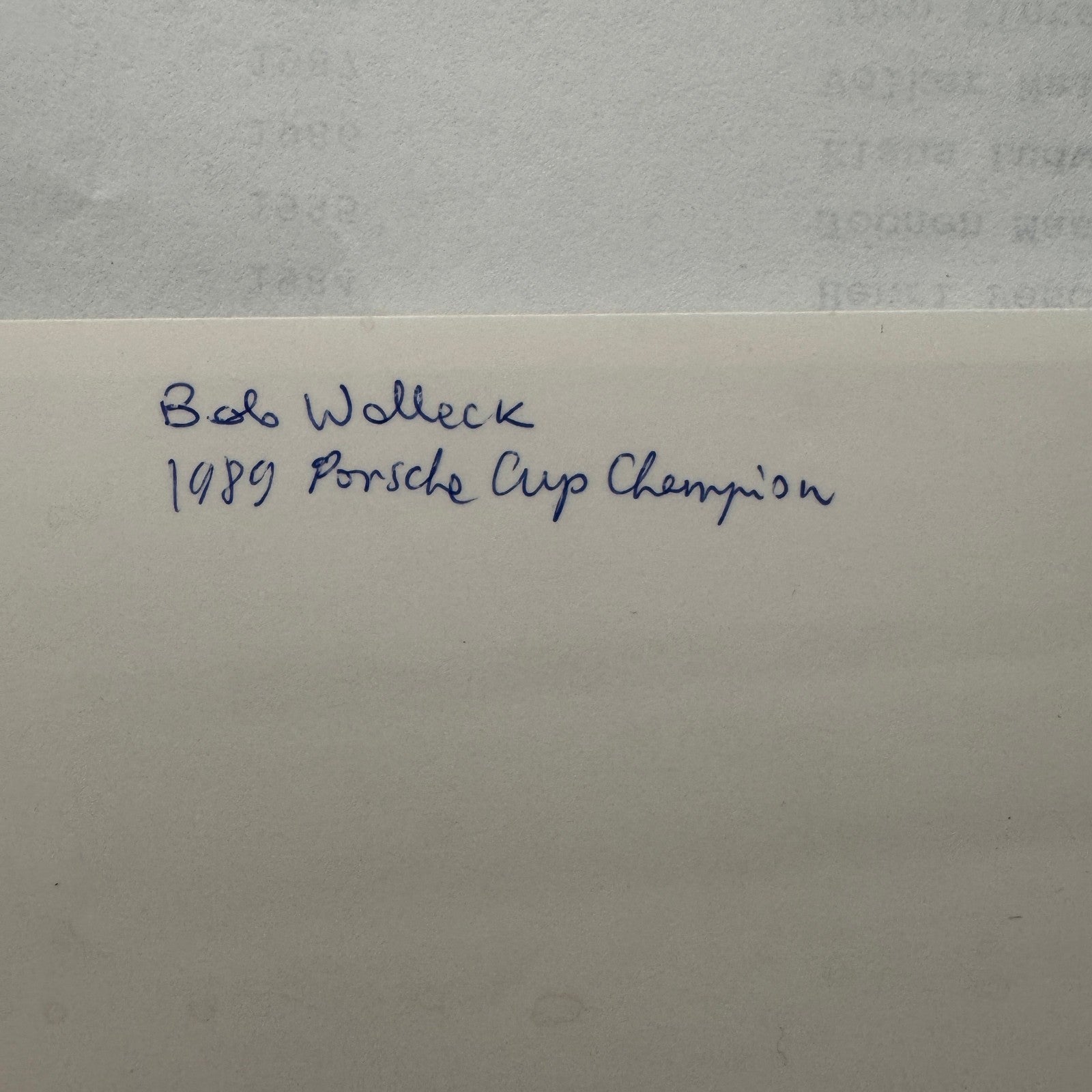 Porsche Cup Racing Factory Press Release Bob Wollek Photo 1989 Vintage German