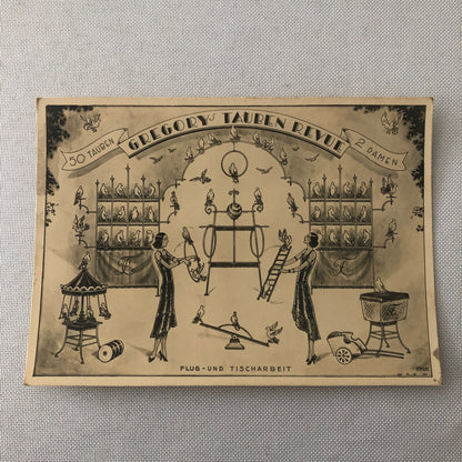 Circus Bird Training Act Postcard Post Card Gregory's Tauben Revue German