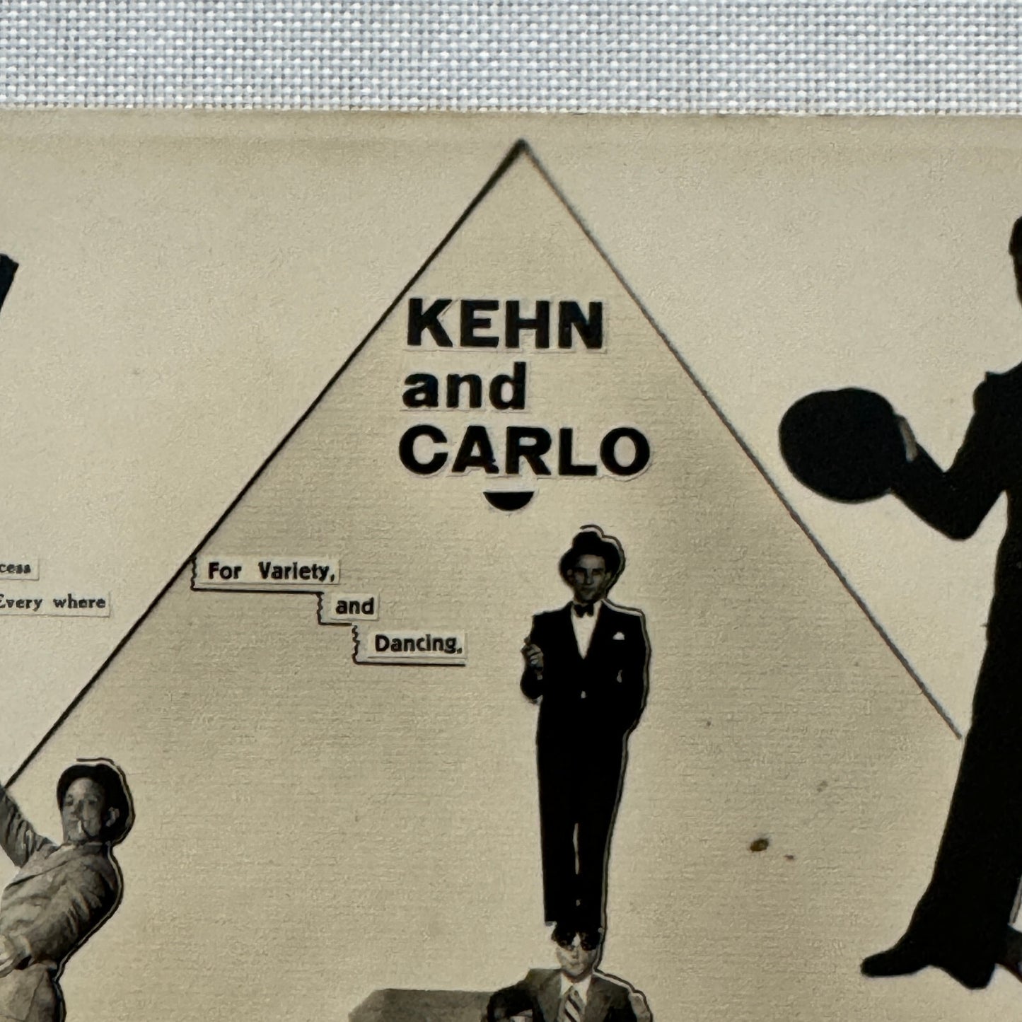 Vintage Circus Comedian Acrobat Act Postcard Post Card Kehn and Carlo