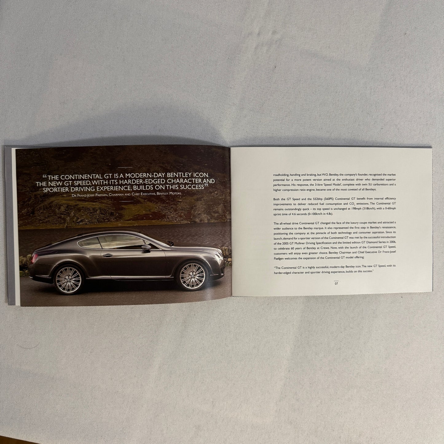 Bentley Contintental GT and GT Speed Press Kit Brochure with CD 2007 2008