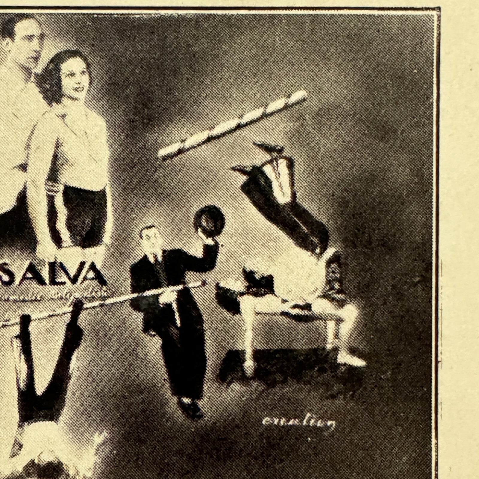 Vintage Circus Musical Comedy Balancing Act Postcard Post Card Les Salva French