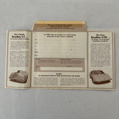 Bradley GT GTII Sports Car Brochure Request Envelope Mailer Advertising