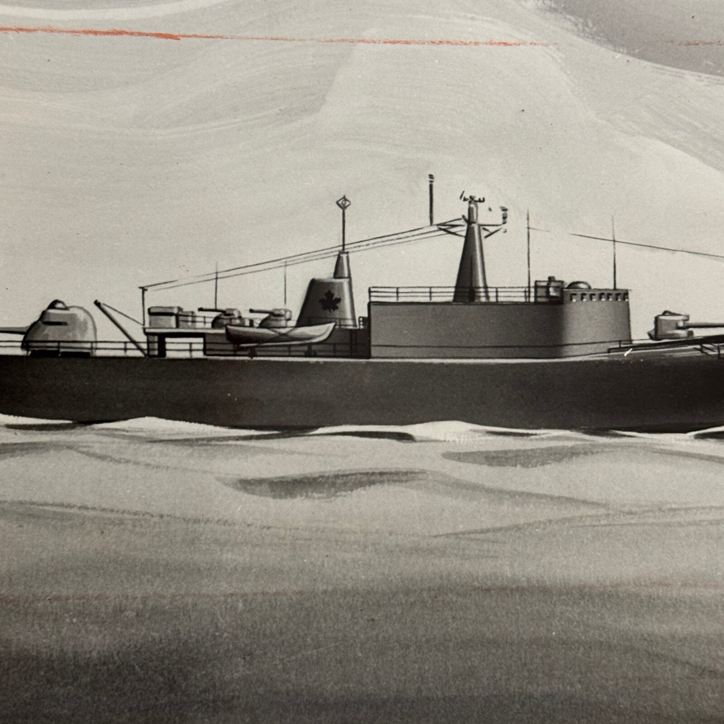 Vintage 1954 Canadian Navy Military Boat Ship Photo Photograph