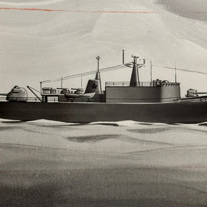 Vintage 1954 Canadian Navy Military Boat Ship Photo Photograph