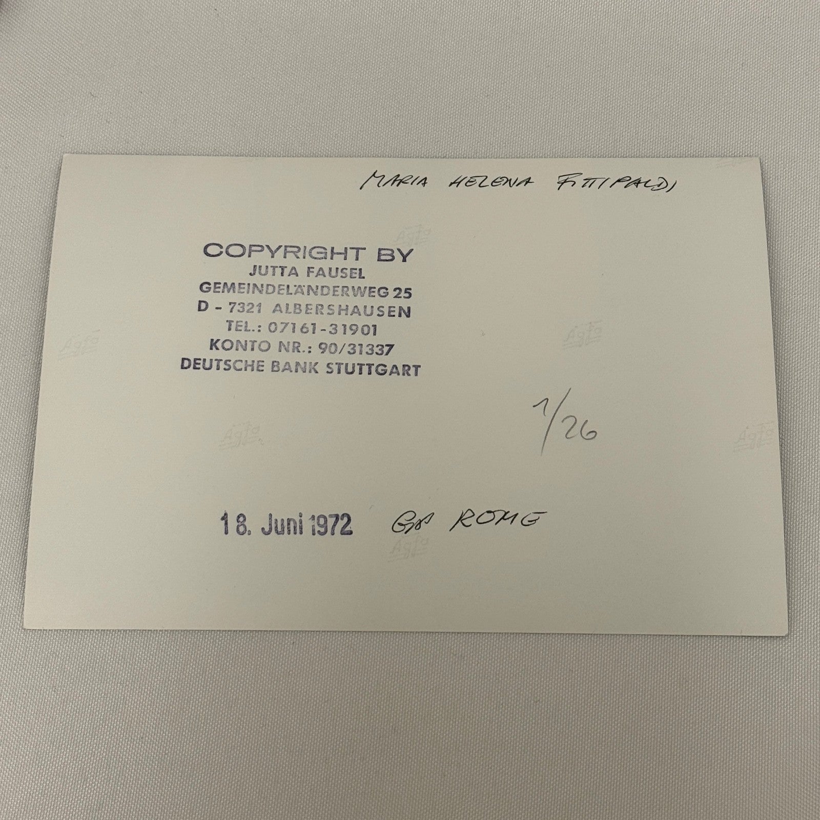 Vintage Racing Photo Emerson Fittipaldi Wife Maria Helena Fittipaldi Grand Prix