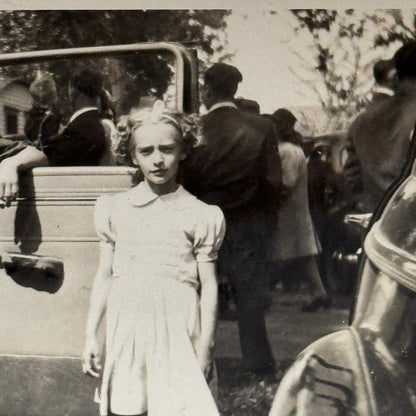 Vintage Photo Photograph Print Children with Car Automobile Snapshot
