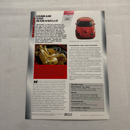 Ferrari 550 Maranello Dream Cars Mini Poster Card Brochure European