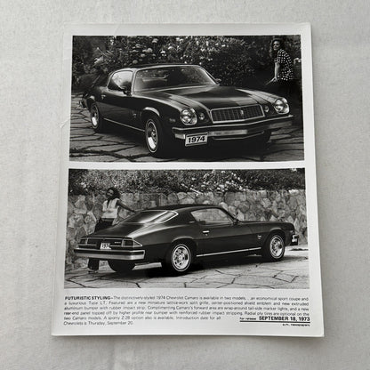 1974 Chevrolet Camaro Factory Press Publicity Photo Photograph Vintage
