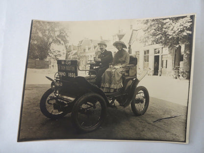 Couple in 1898 De Dion Bouton Car Photograph - Vintage 1930 Image Photo