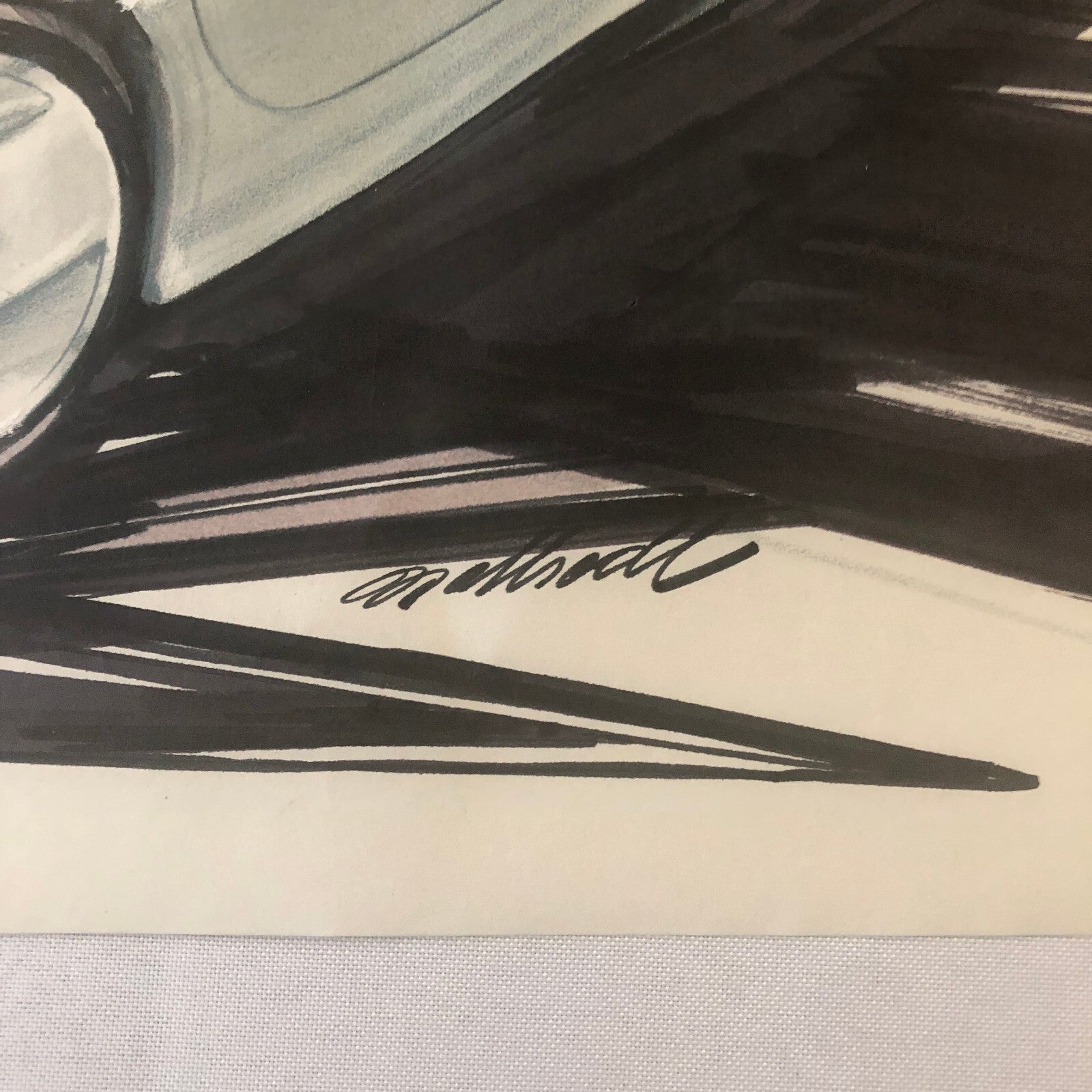 Vintage Concept Car Styling Art Design Illustration NOTTRODT Signed