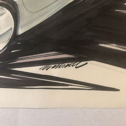 Vintage Concept Car Styling Art Design Illustration NOTTRODT Signed