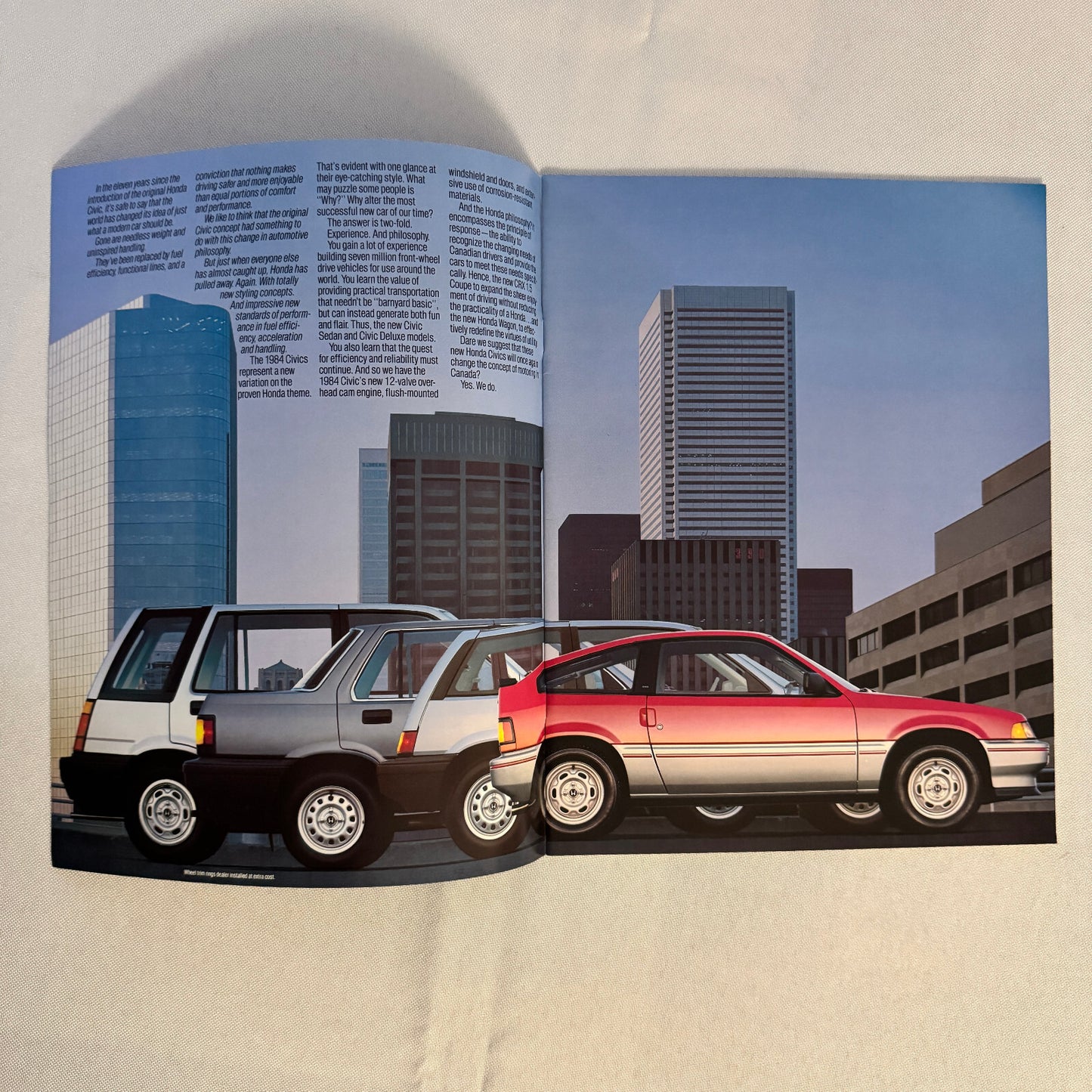 1984 Honda Civic Sales Brochure Catalog CRX Hatchback 1500 Sedan Wagon Vintage