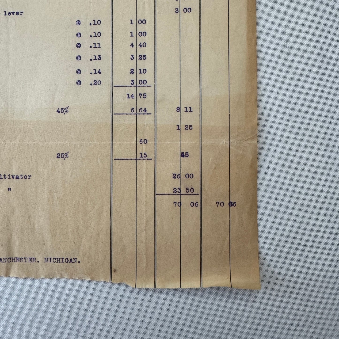 Bateman Manufacturing Receipt Letterhead Document Grenloch New Jersey 1908 Farm