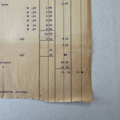 Bateman Manufacturing Receipt Letterhead Document Grenloch New Jersey 1908 Farm