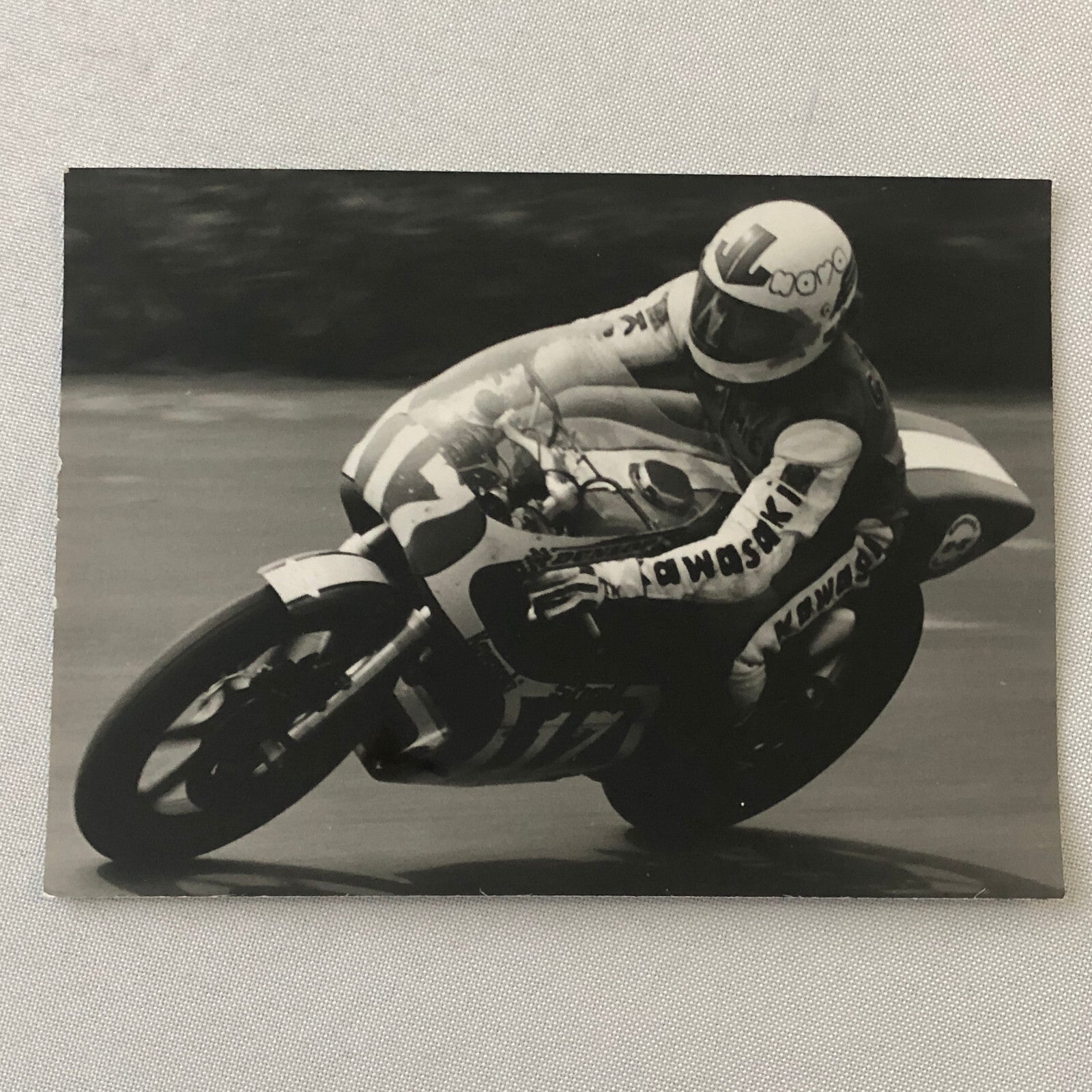 Vintage Motorcycle Racing Photo photograph Germany Kawasaki Rider